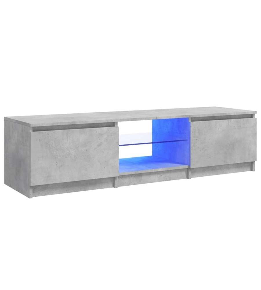 vidaXL Mobile Porta TV Grigio Cemento con Luci LED - 140x40 cm