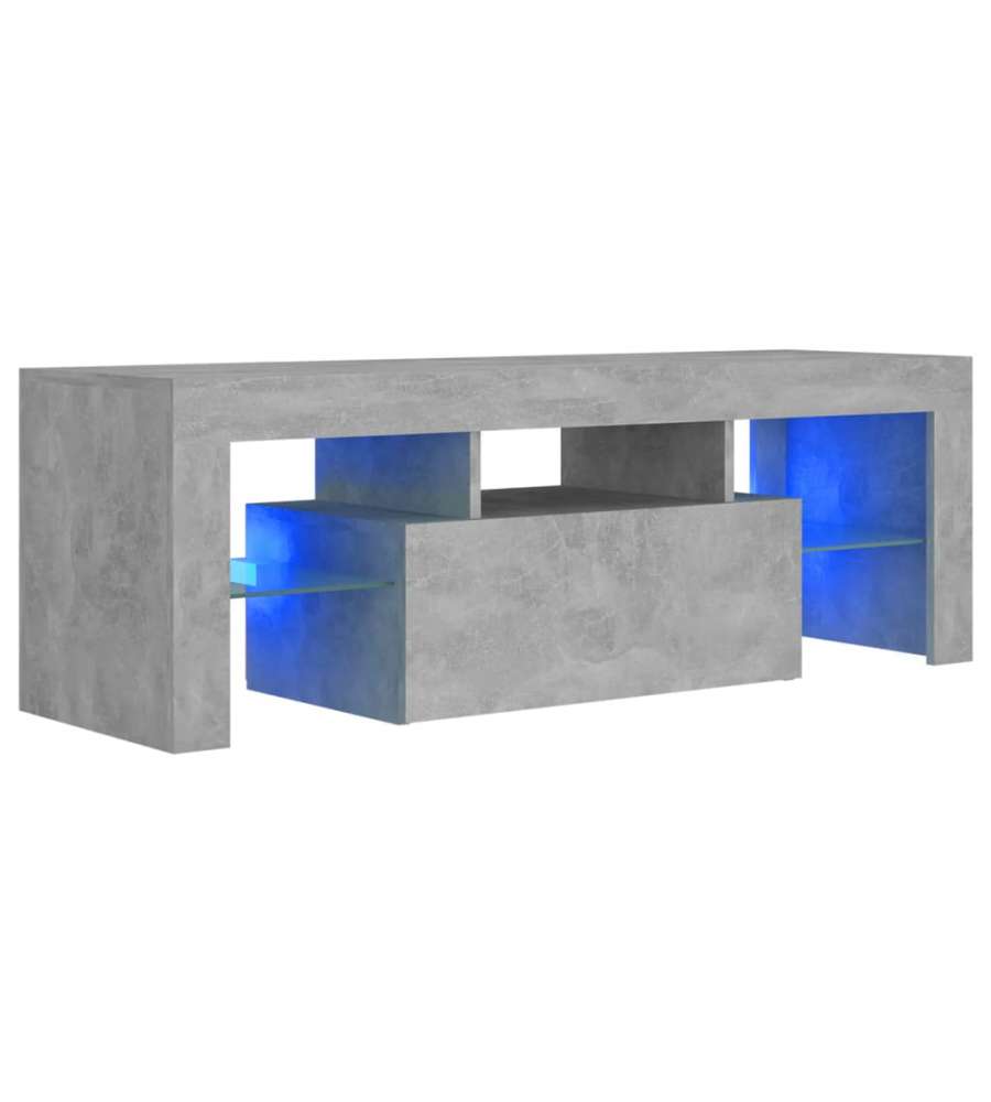 Mobile Porta TV con Luci LED Grigio Cemento 120x35x40 cm 241722
