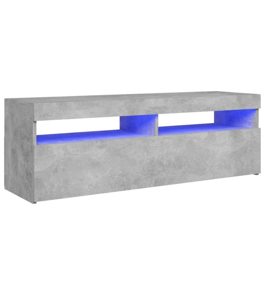 Mobile Porta TV con Luci LED Grigio Cemento 120x35x40 cm 804374