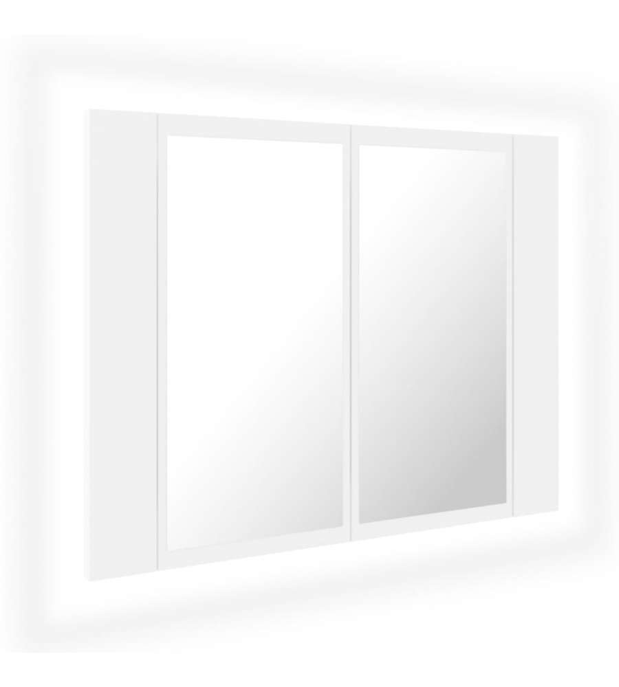 Armadietto a Specchio con Luci LED Bianco 60x12x45 in Acrilico