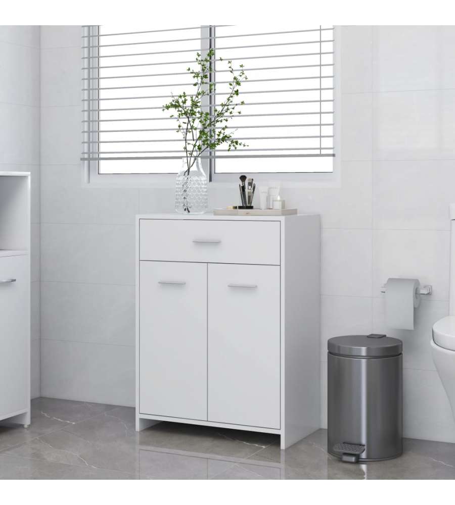 Armadio da Bagno Bianco 60x33x80 cm in Legno Multistrato