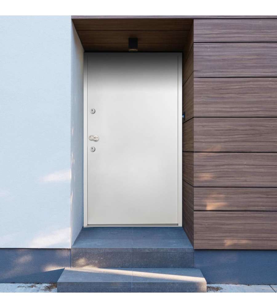 Porta Ingresso in Alluminio Bianca 110x207,5 cm 3059698