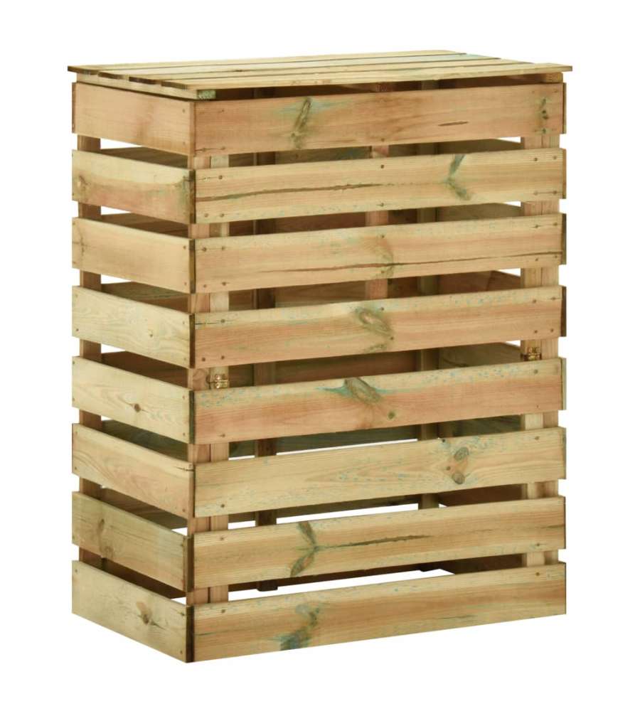 Compostiera da Giardino a Doghe 80x50x100cm in Pino Impregnato