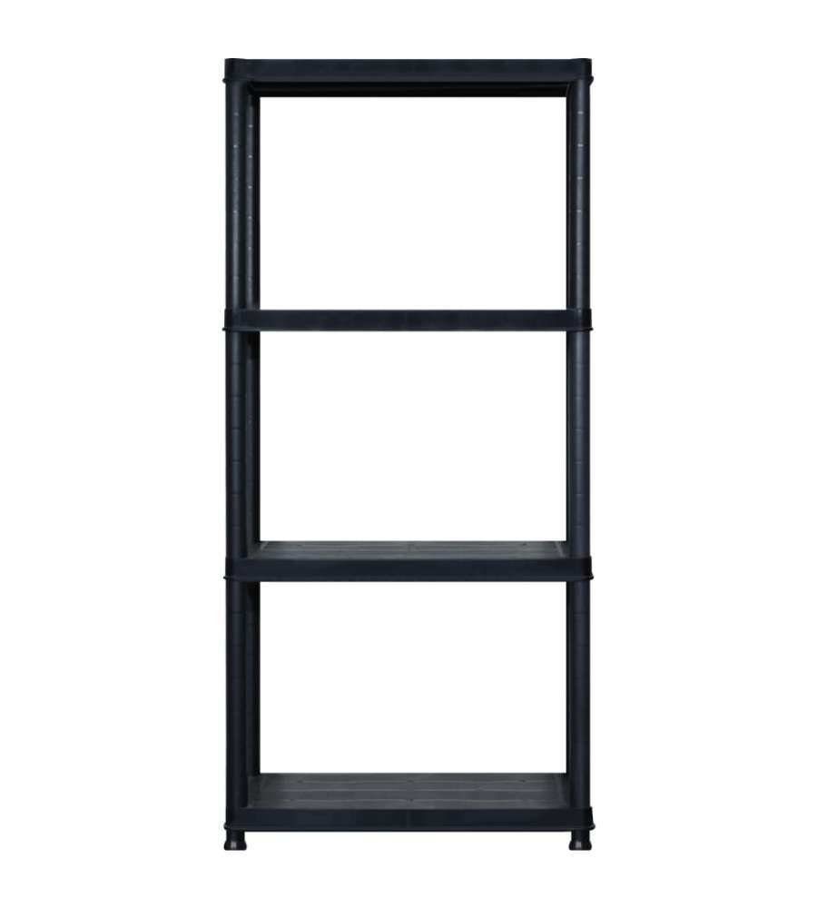Scaffale a 4 Ripiani Nero 122x30,5x130 cm in Plastica