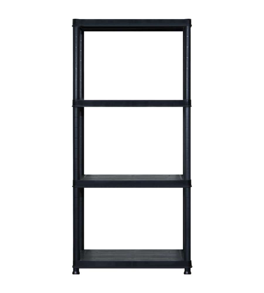 Scaffale a 4 Ripiani Nero 244x30,5x130 cm in Plastica