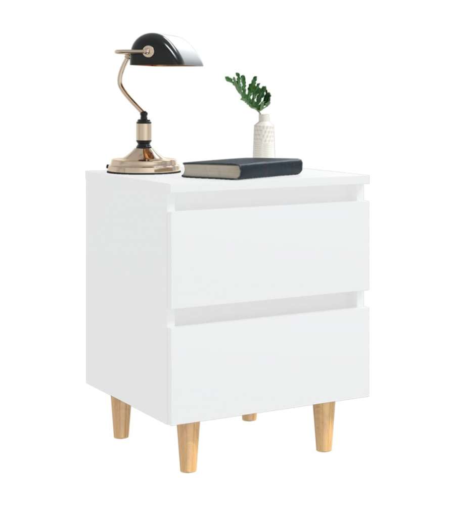 vidaXL Comodini in Massello di Pino 2pz Bianco 40x35x50cm - Mobile da Letto Chic