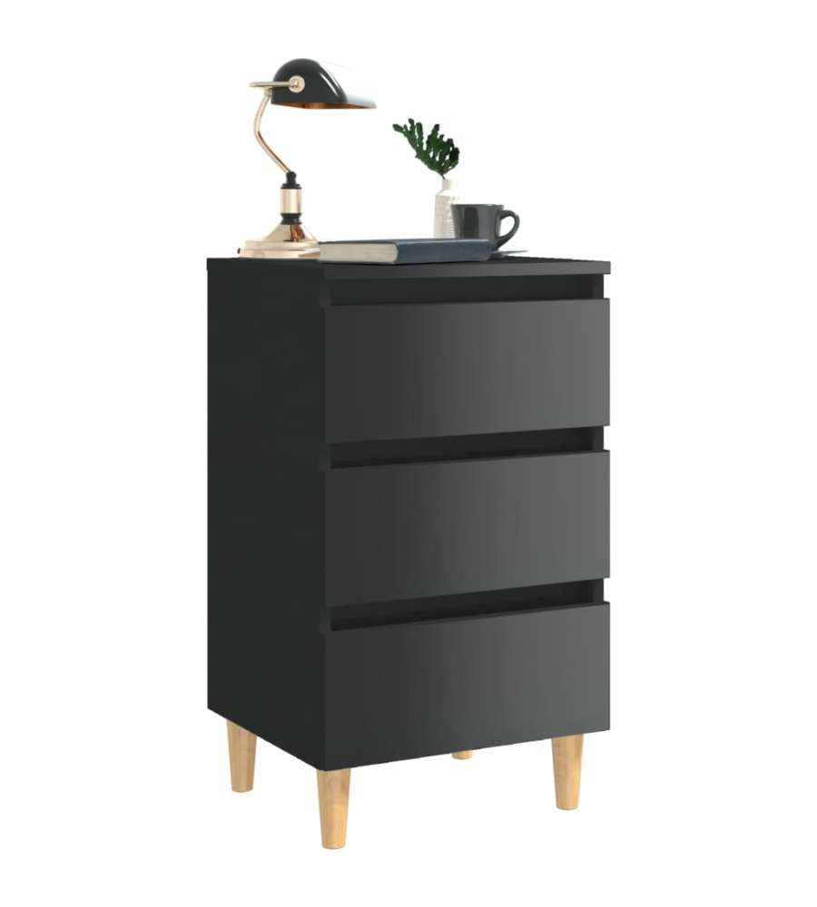 vidaXL Comodini Chic in Legno 2 pz Nero Lucido 40x35x69 cm - Stile Scandinavo