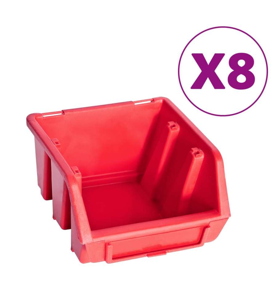  Kit Contenitori 39 pz con Pannelli a Parete Rosso e Nero