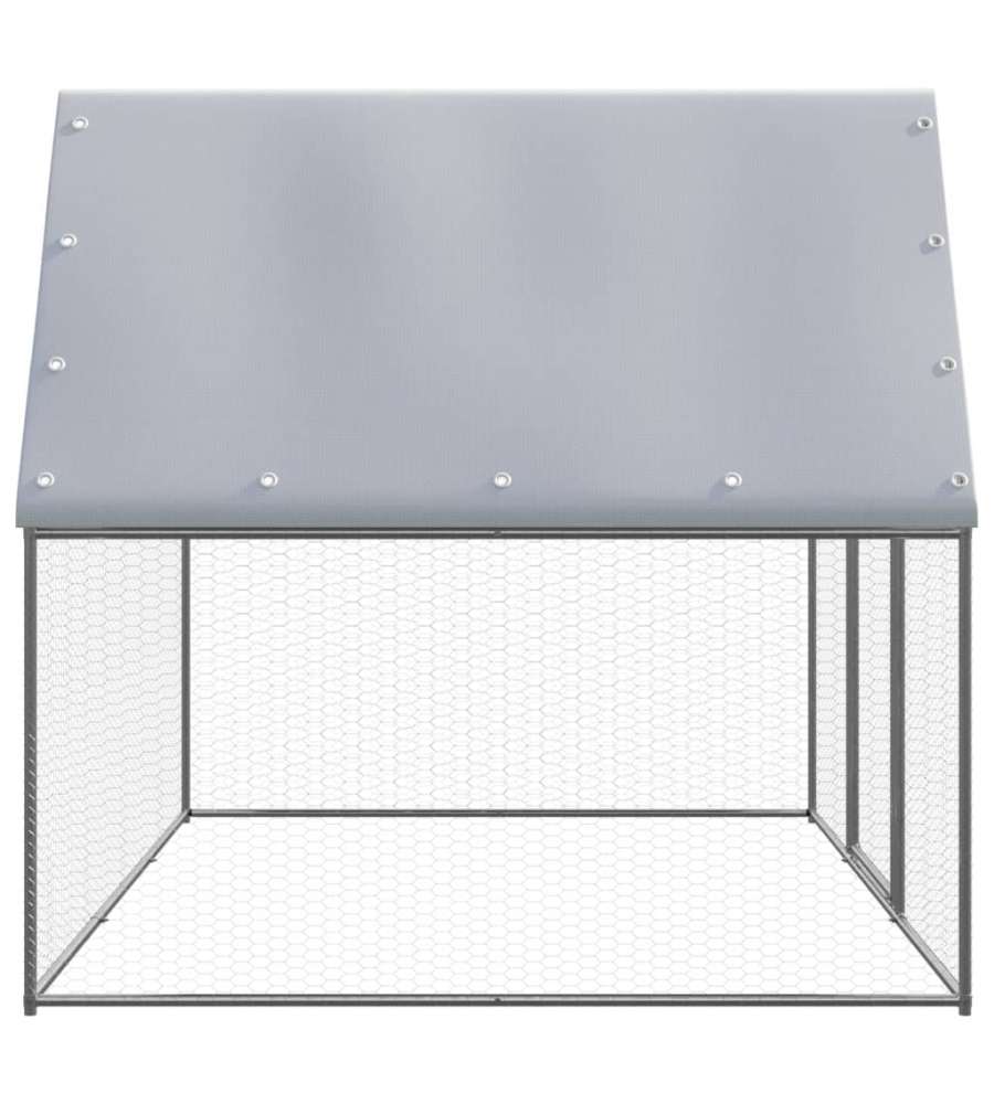 Gabbia per Polli Pollaio Esterno 3x2x2 m Acciaio Zincato