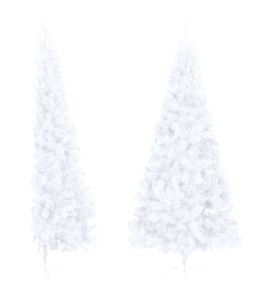 Albero di Natale Artificiale a Met Supporto Bianco 240 cm PVC