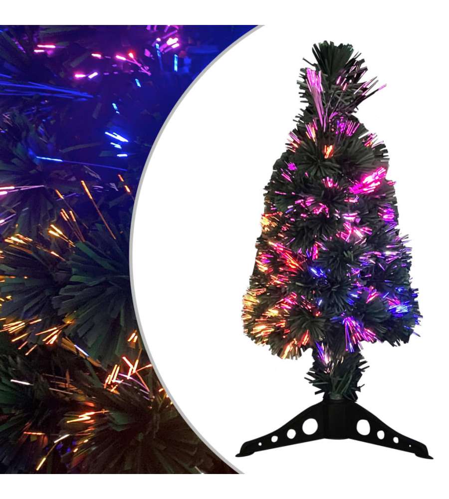 Albero di Natale Artificiale Snello Supporto 64 cm Fibra Ottica