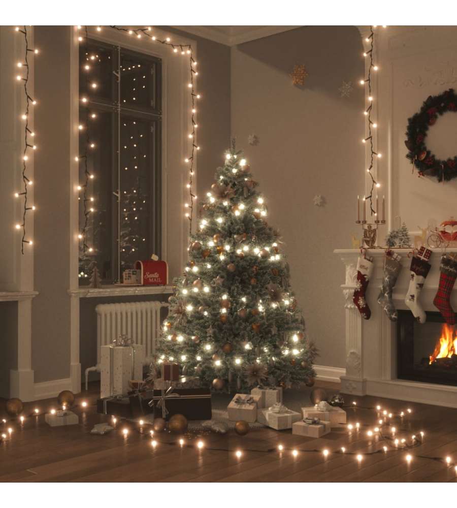 Stringa di Luci con 150 LED Bianco Caldo 15 m in PVC