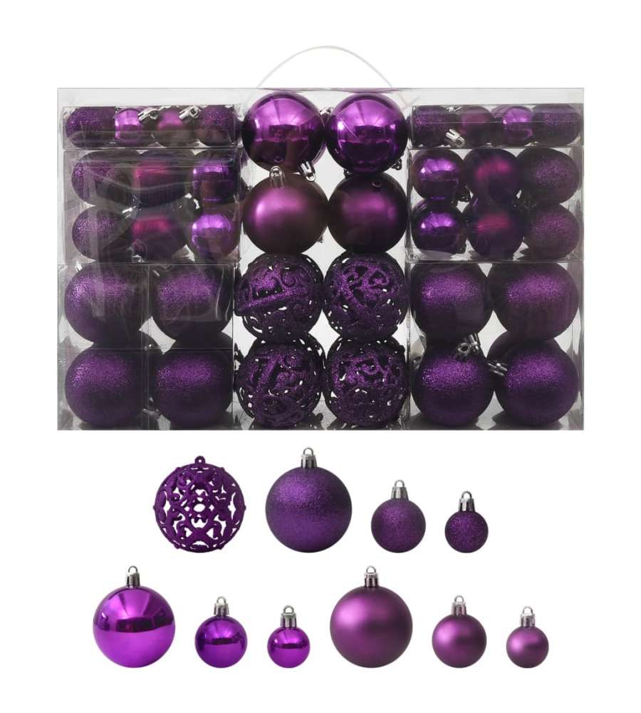 Set Palline di Natale 100 pz Viola
