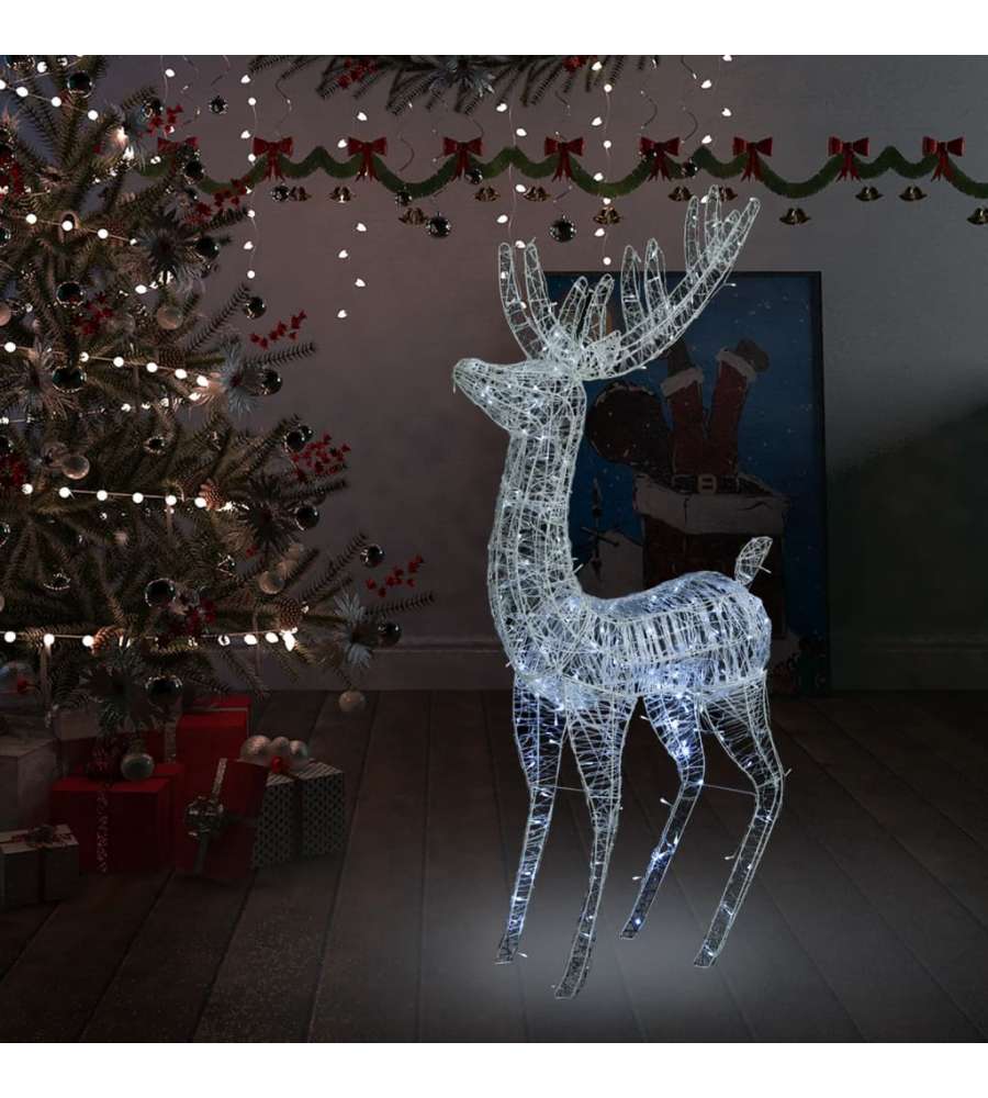 Renna di Natale in Acrilico XXL 250 LED 180 cm Bianco Freddo