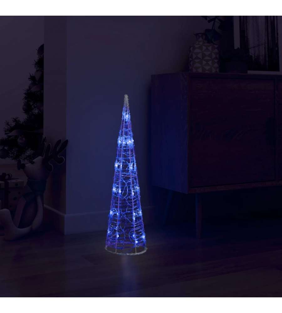 Piramide Decorativa Cono di Luce LED Acrilico Blu 60 cm