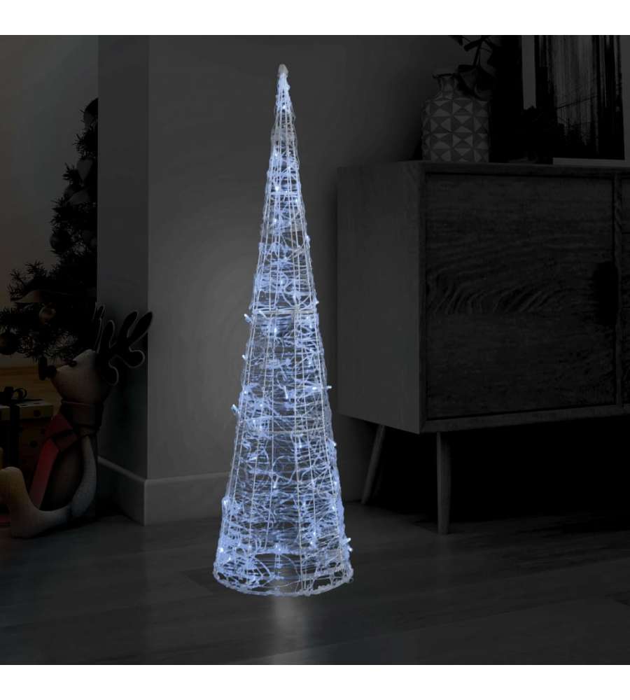 Piramide Decorativa Cono di Luce LED Acrilico Bianco Freddo 120cm
