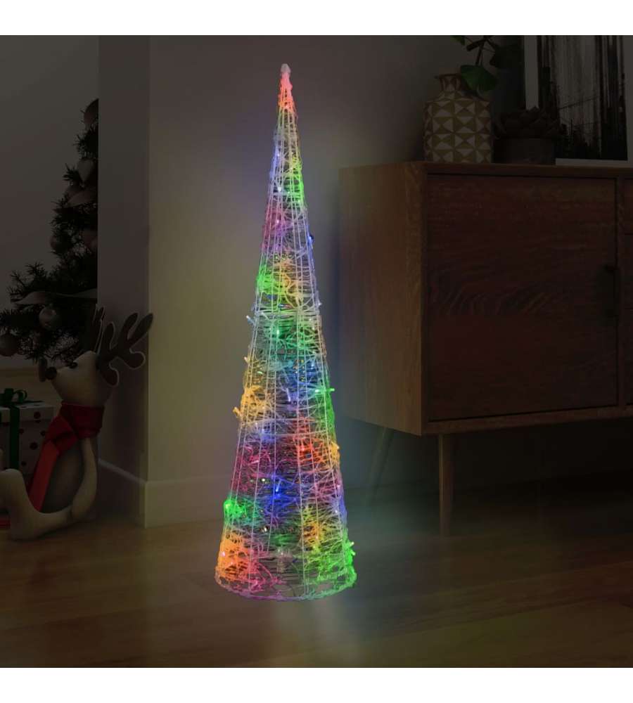Piramide Decorativa Cono di Luce LED Acrilico Colorata 120 cm
