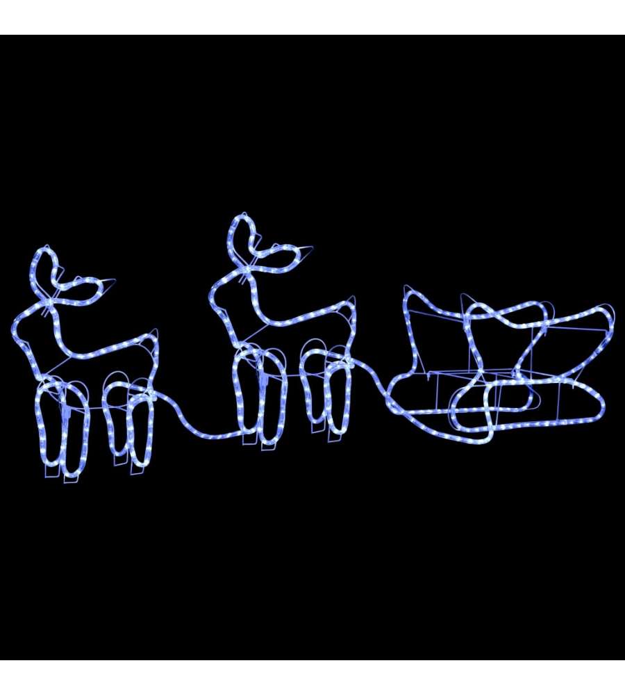 Renne e Slitta Decorazione Natalizia per Esterni 576 LED