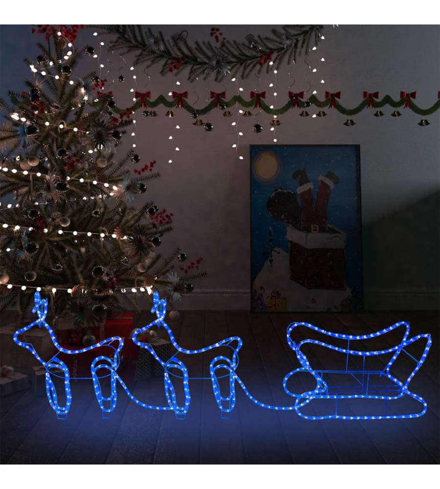 Renne e Slitta Decorazione Natalizia per Esterni 576 LED
