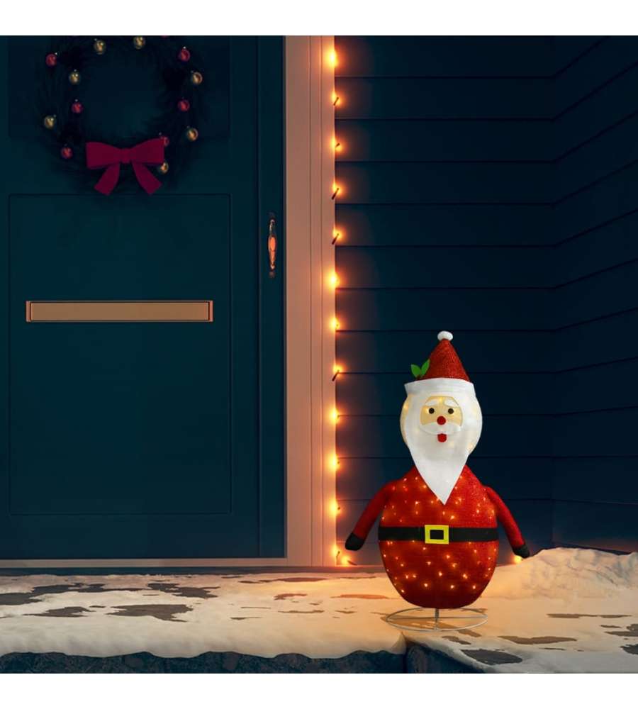 Statua di Babbo Natale a LED in Tessuto Pregiato 60 cm