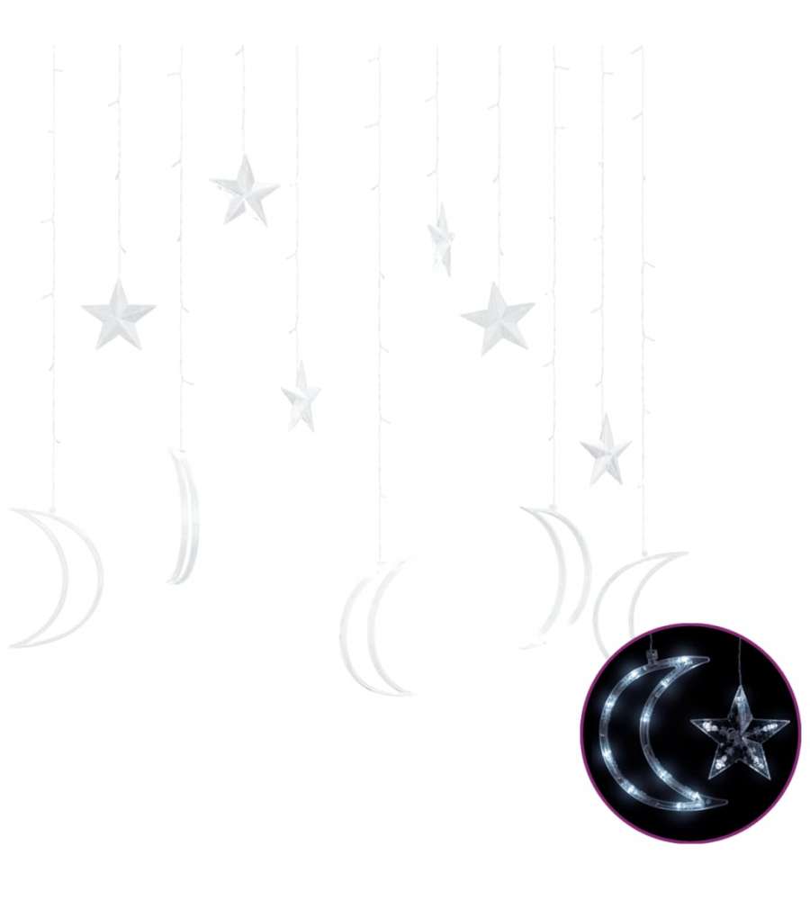 Lucine Stella e Luna con Telecomando 138 LED Bianco Freddo
