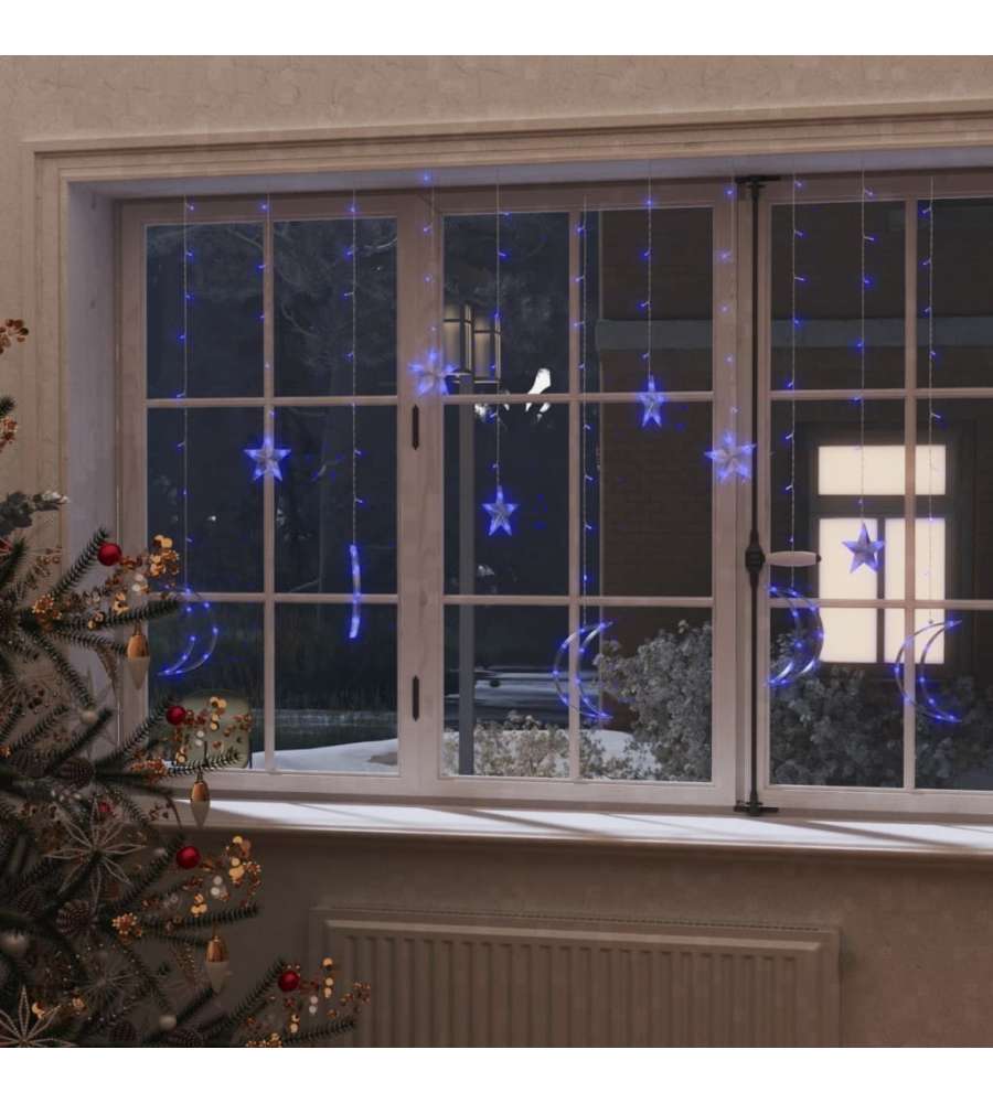 Lucine Stella e Luna con Telecomando 138 LED Blu