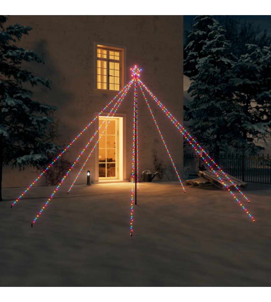 Luci per Albero Natale Interni Esterni 576 LED Colorate 3,6 m