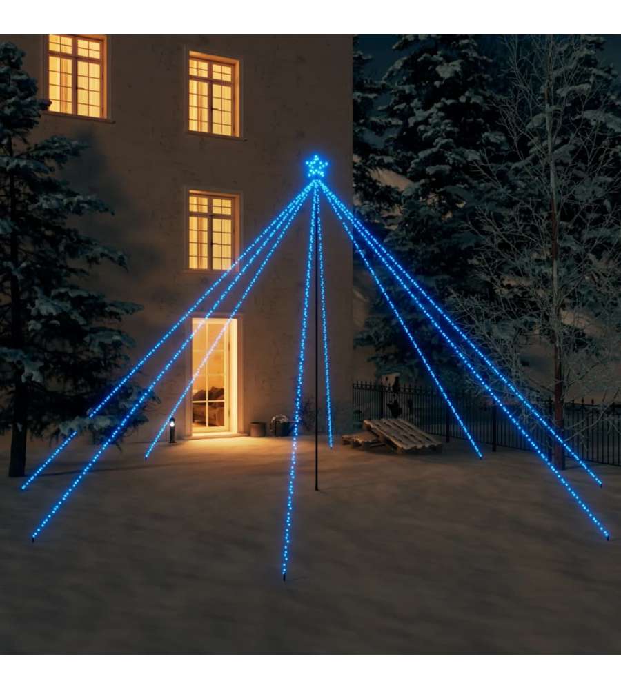 Luci per Albero di Natale Interni Esterni 800 LED Blu 5 m