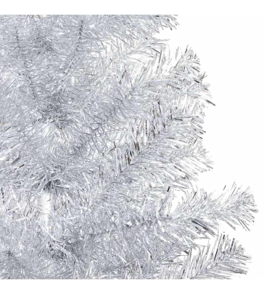 Set Albero Natale Artificiale LED e Palline Argento 240 cm PET