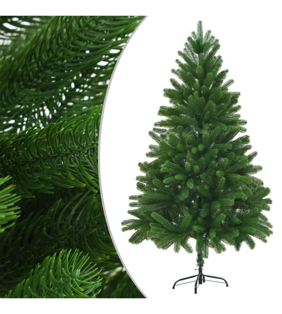 Set Albero di Natale Artificiale con LED e Palline Verde 210 cm