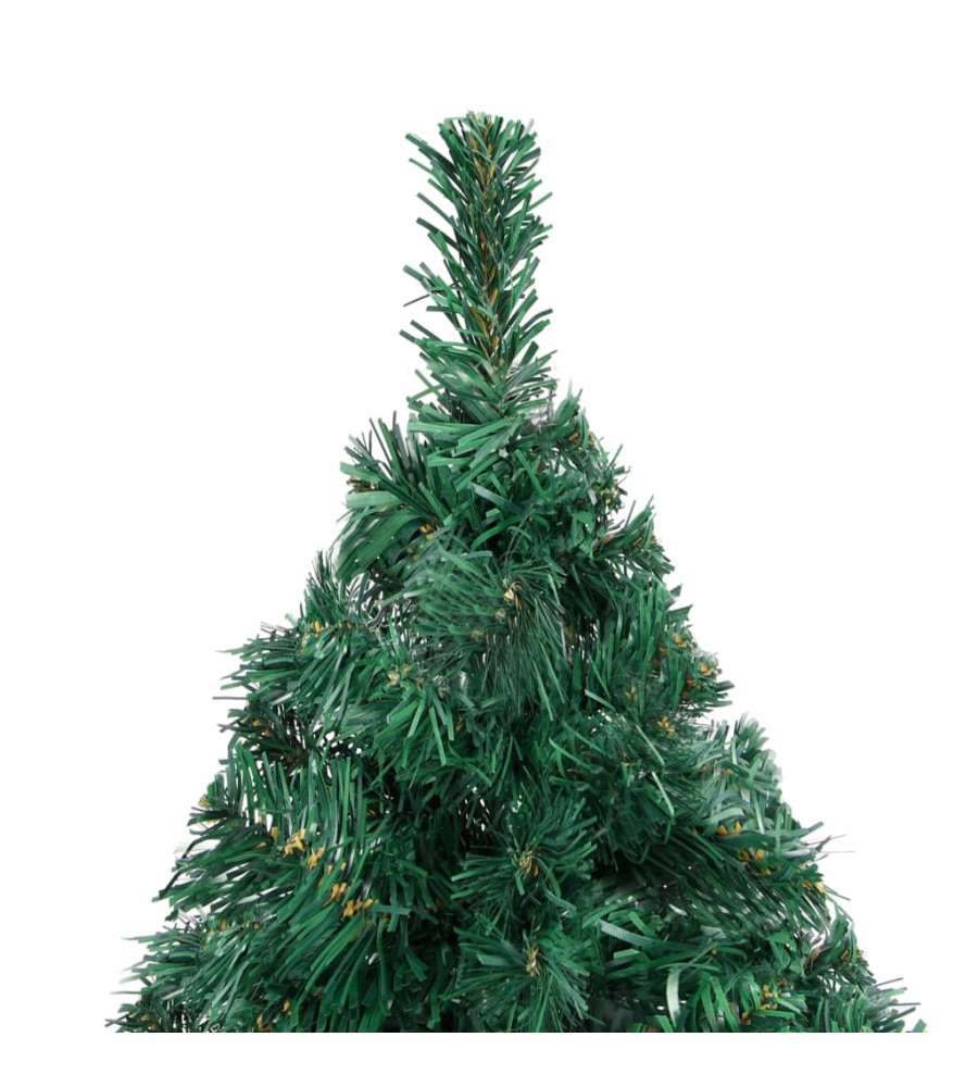 Set Albero Natale Artificiale con LED e Palline Verde 120cm PVC