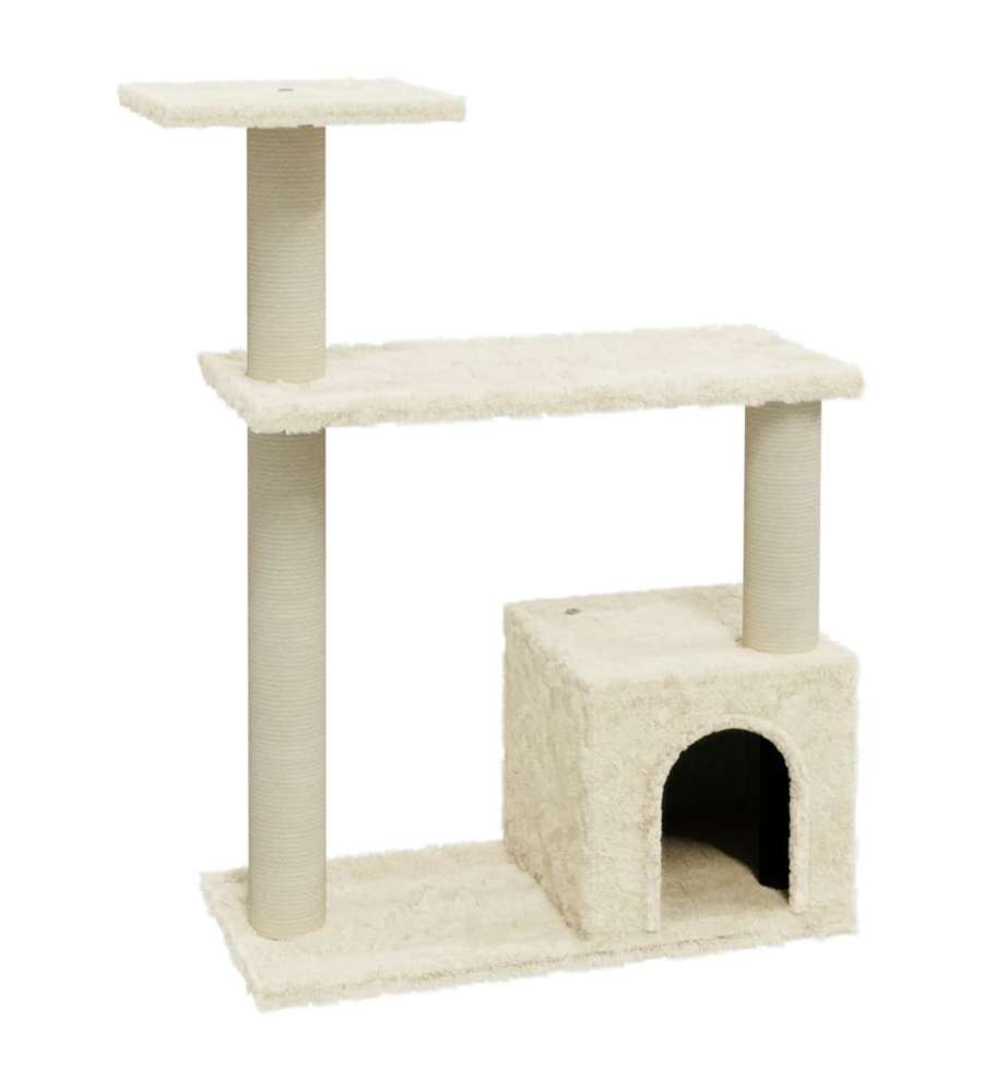 Albero per Gatti con Tiragraffi in Sisal Crema 70 cm