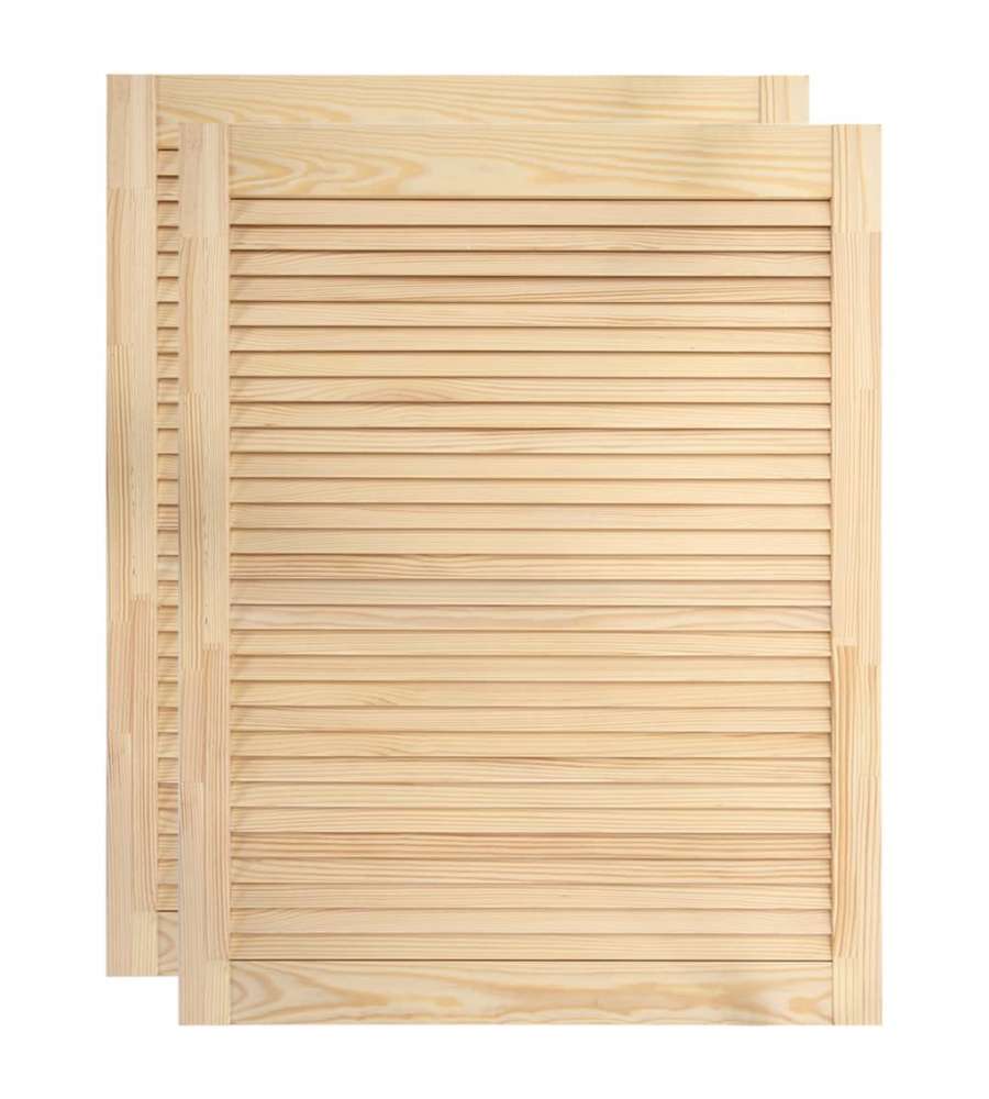 Ante a Lamelle 2 pz in Legno Massello di Pino 61,5x39,4 cm