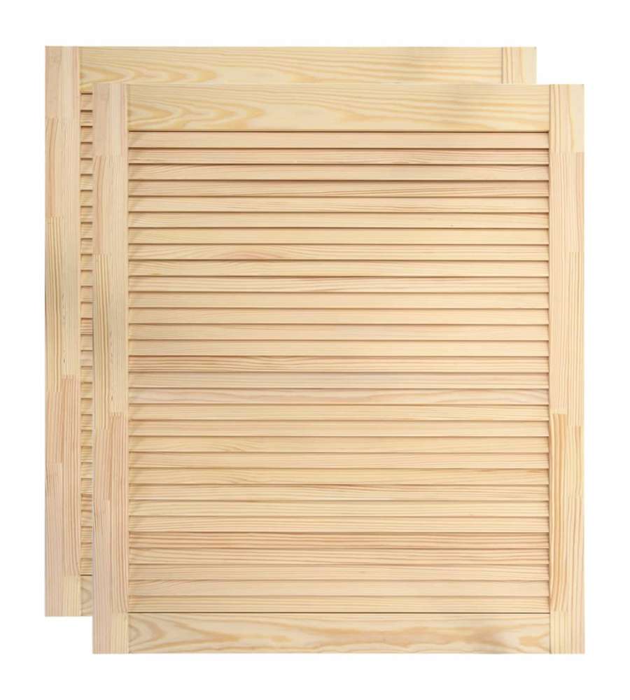 Ante a Lamelle 2 pz in Legno Massello di Pino 61,5x49,4 cm