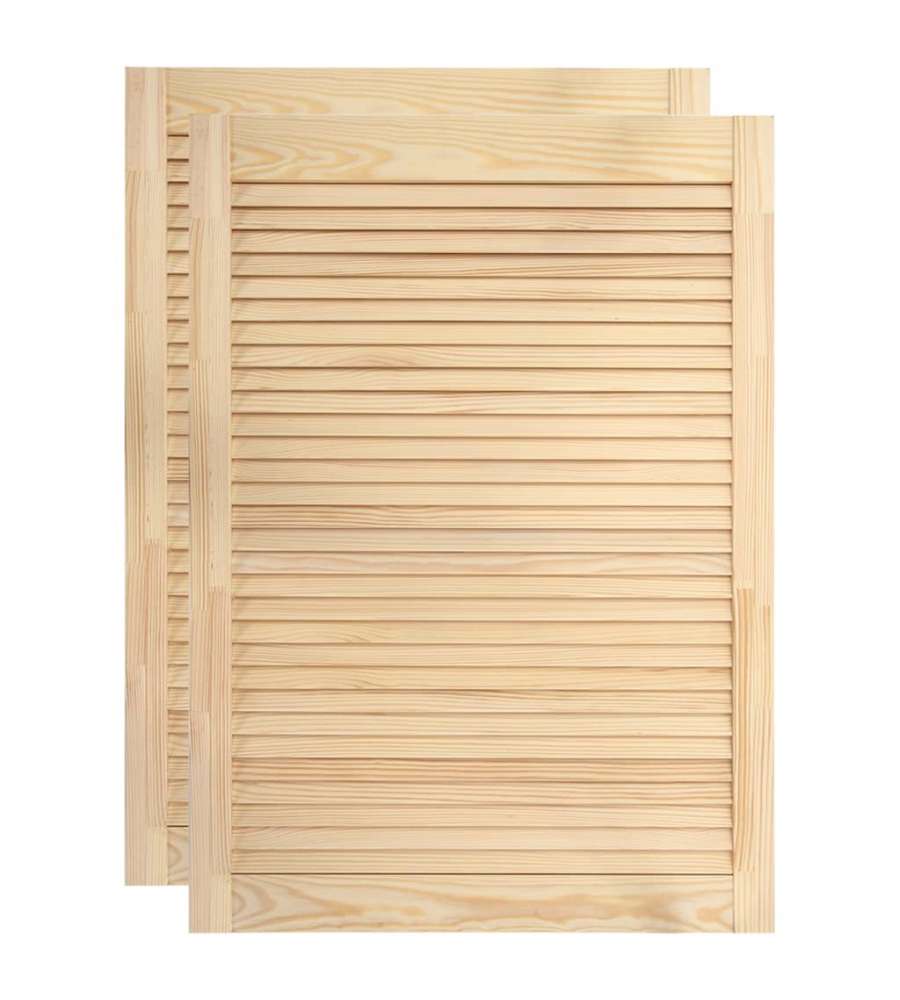 Ante a Lamelle 2 pz in Legno Massello di Pino 69x39,4 cm