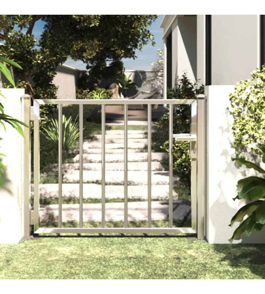Cancello da Giardino 100x75 cm in Acciaio Inossidabile 316849