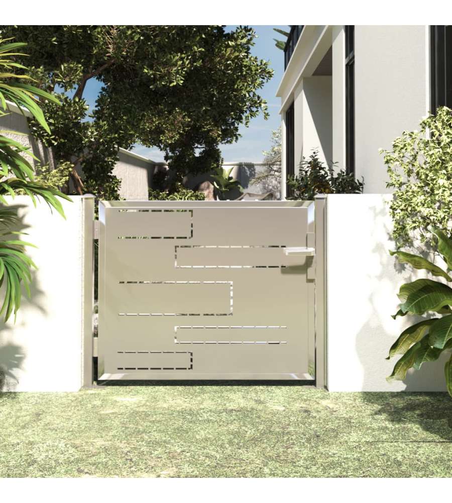 Cancello da Giardino 100x75 cm in Acciaio Inossidabile 316854