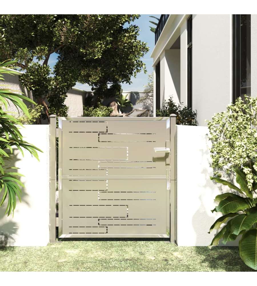 Cancello da Giardino 100x100 cm in Acciaio Inossidabile 316855