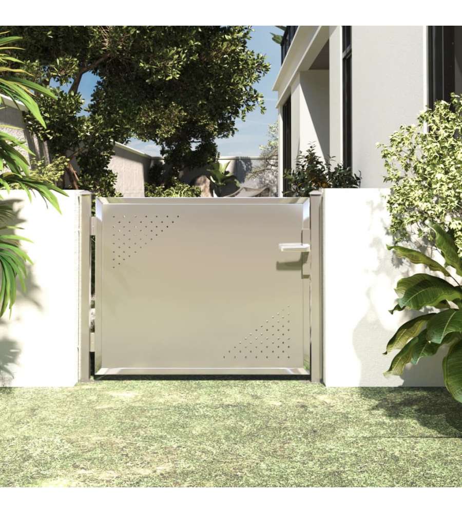 Cancello da Giardino 100x75 cm in Acciaio Inossidabile 316864