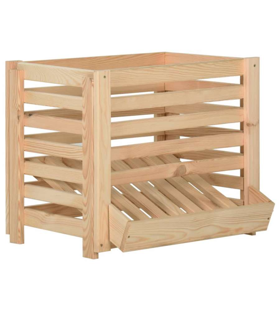 Cassetta Porta Patate 60x40x50 cm in Legno Massello di Pino