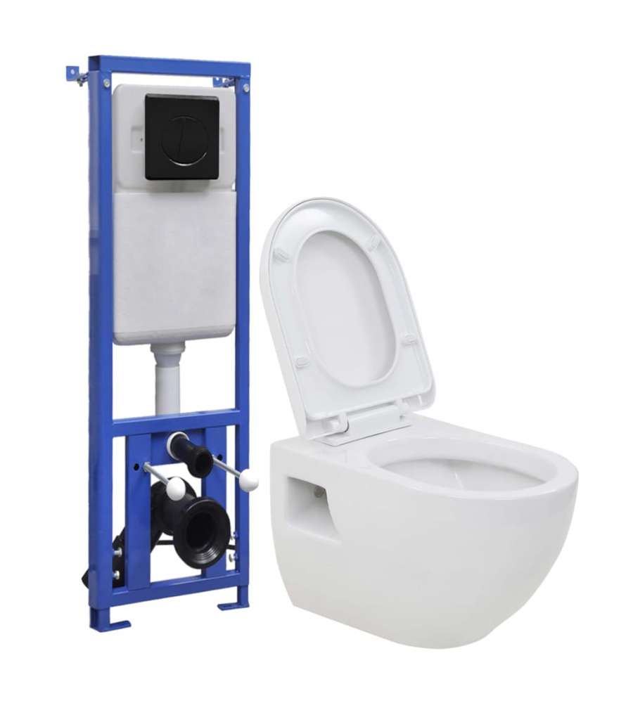 WC Sospeso con Sciacquone Alto Nascosto in Ceramica