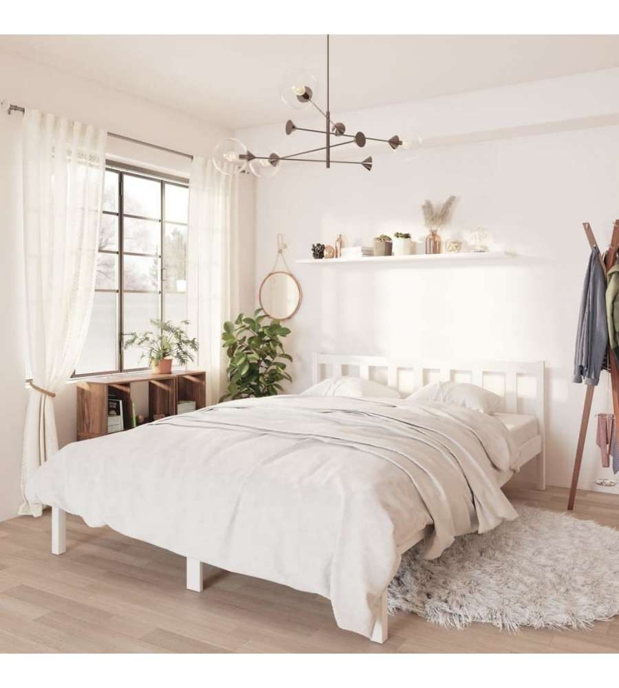 vidaXL Giroletto in Legno di Pino Massello Bianco 120x190 cm