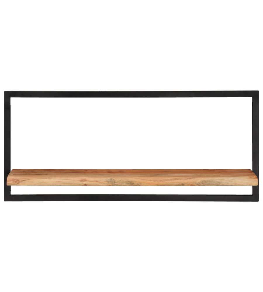 Mensole Parete 2pz 80x25x35 cm Legno Massello Acacia e Acciaio