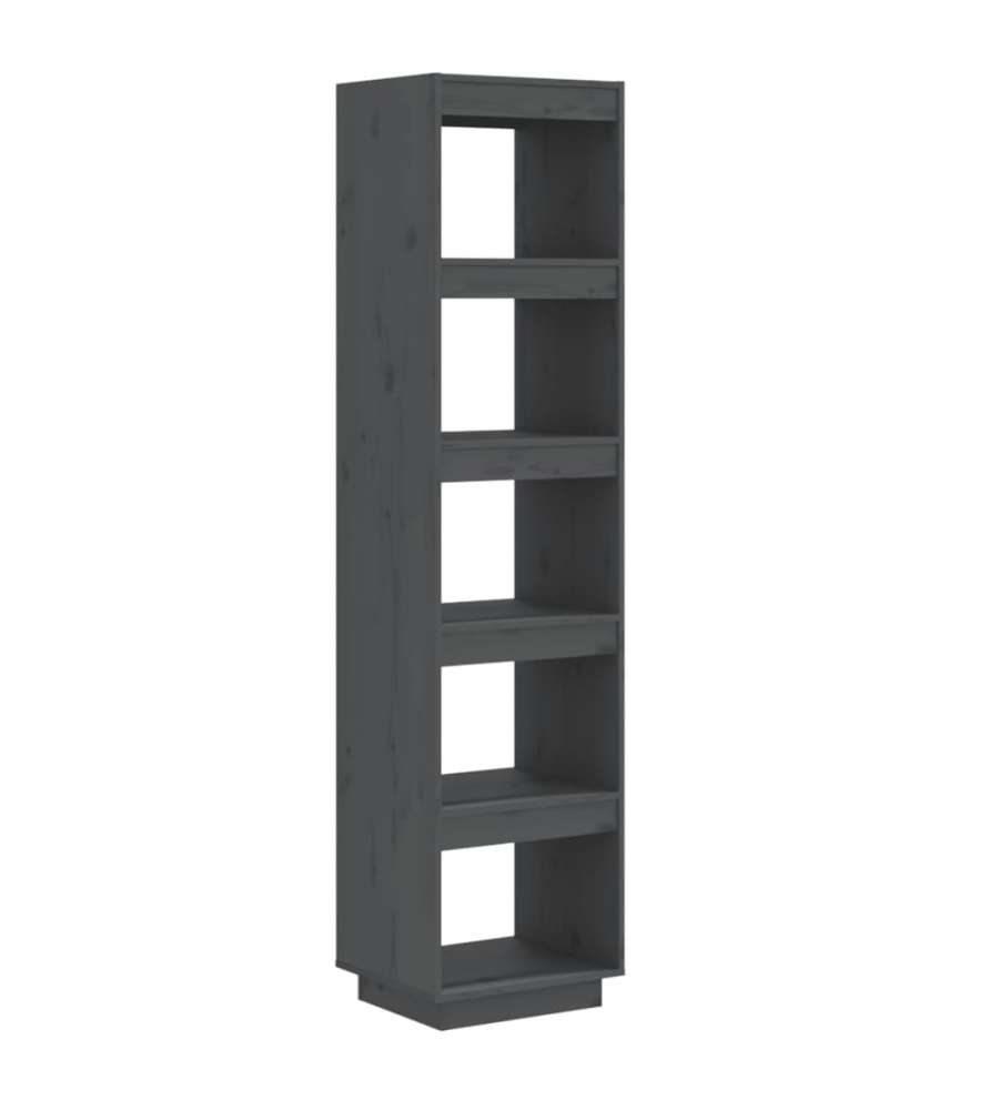 vidaXL - Libreria Divisorio Grigio in Legno Massello di Pino