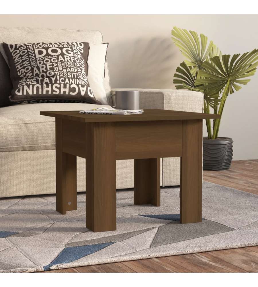 Tavolino da Salotto Rovere Marrone 55x55x42 cm in Truciolato
