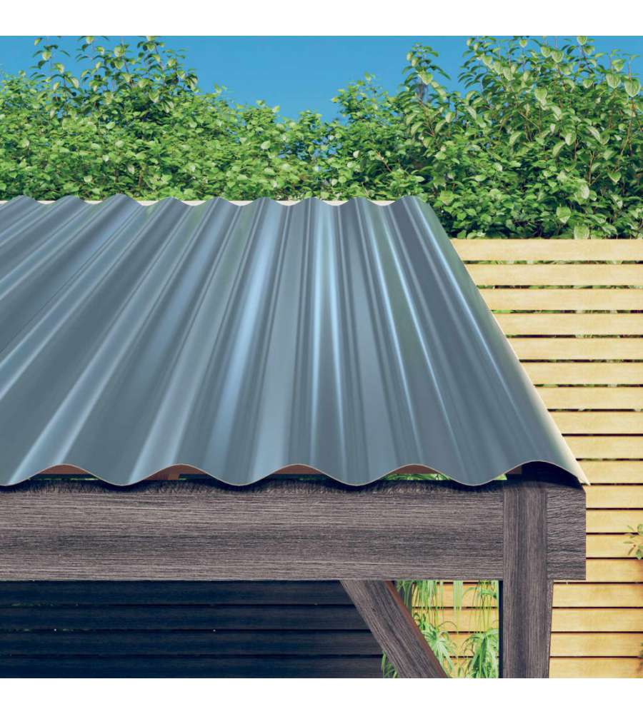 Pannelli Tetto 12pz Acciaio Verniciato a Polvere Grigi 100x36cm