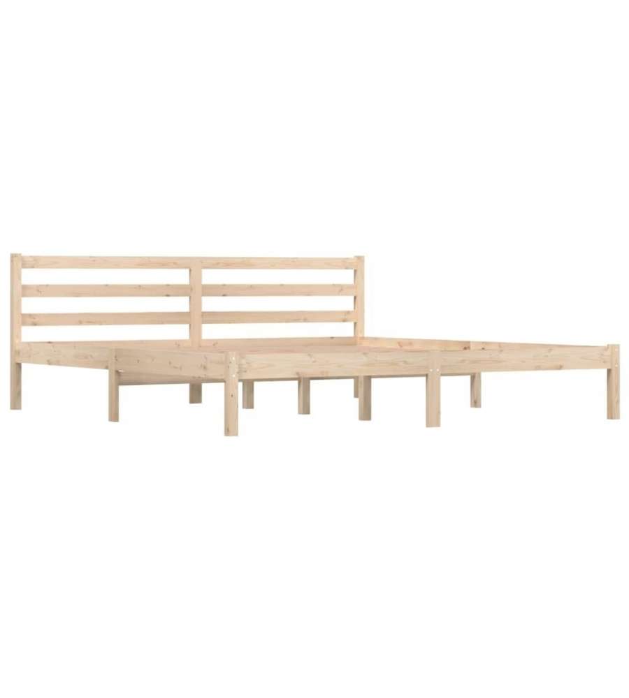 vidaXL Giroletto in Legno Massello Marrone 180x200 cm Super King