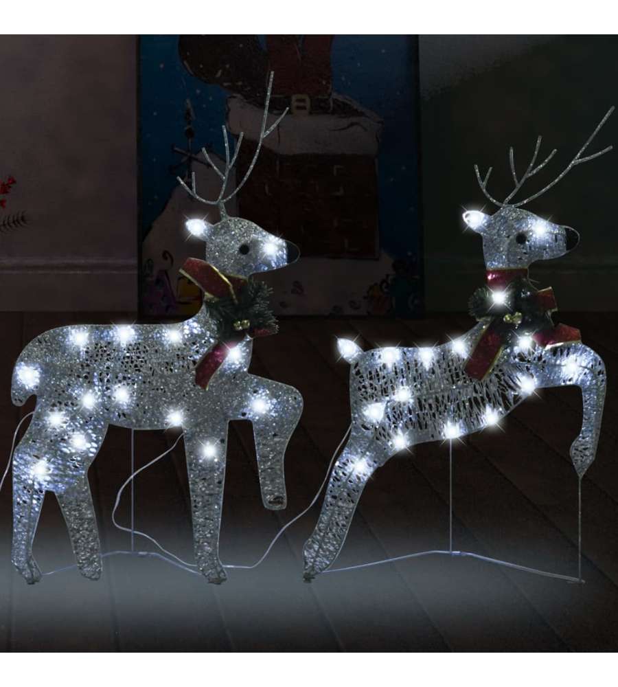 Renne di Natale 2 pz Argento 40 LED