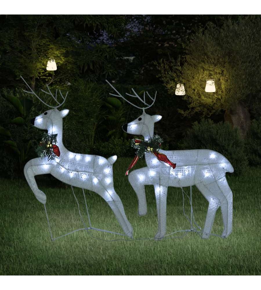 Renne di Natale 2 pz Bianco 40 LED