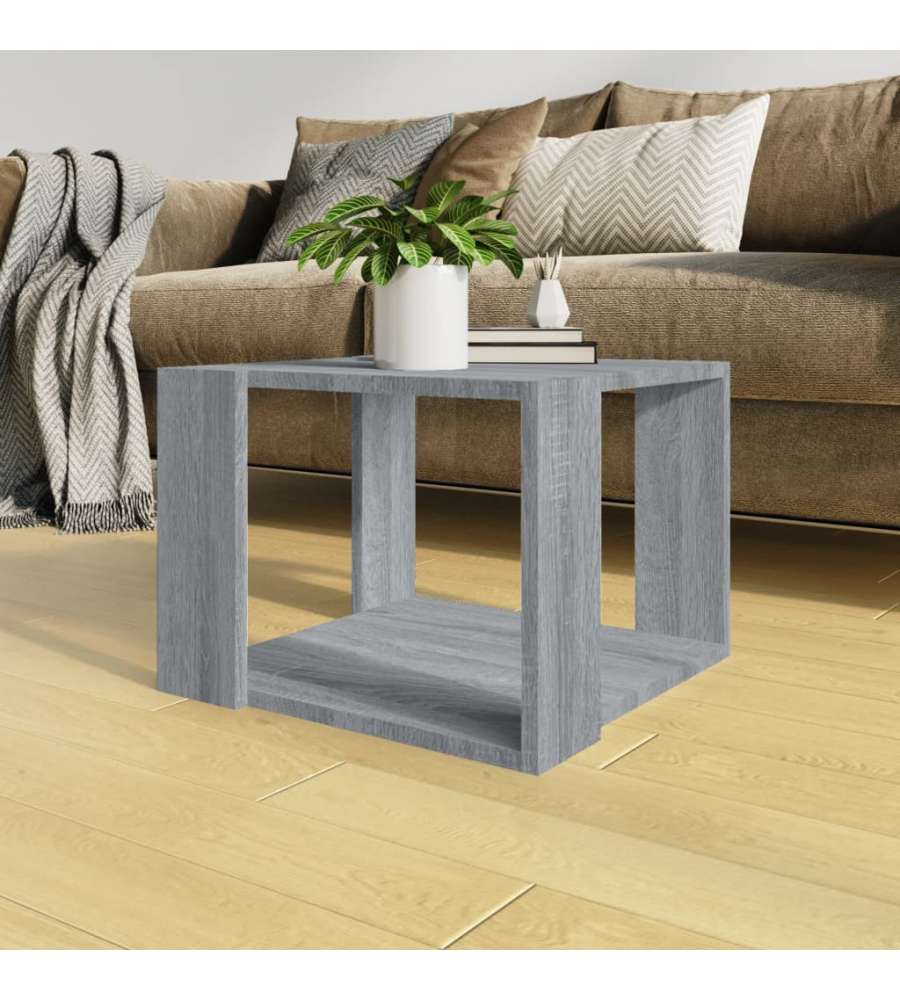 Tavolino Salotto Grigio Sonoma 40x40x30cm Legno Ingegnerizzato